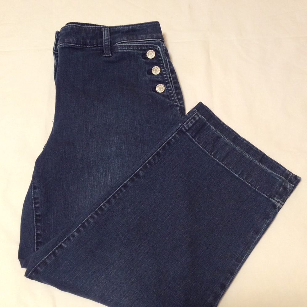 Talbots Size 8 Cropped Jeans w/Buttoned Pockets